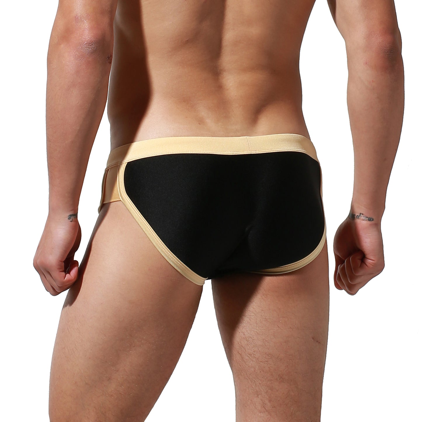 DESMIIT Men's anti embarrassment Low Waist Swimwear Removable Pad Swim Briefs S3934