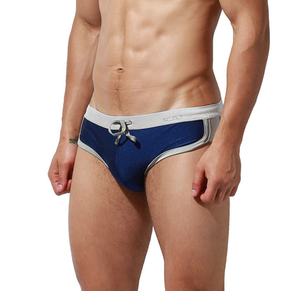 DESMIIT Men's anti embarrassment Low Waist Swimwear Removable Pad Swim Briefs S3934