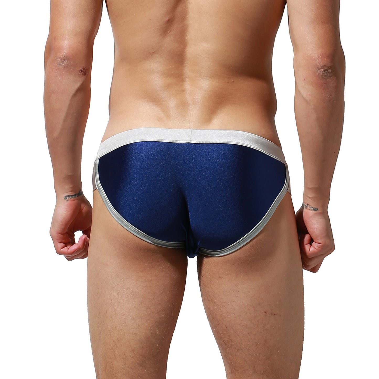 DESMIIT Men's anti embarrassment Low Waist Swimwear Removable Pad Swim Briefs S3934