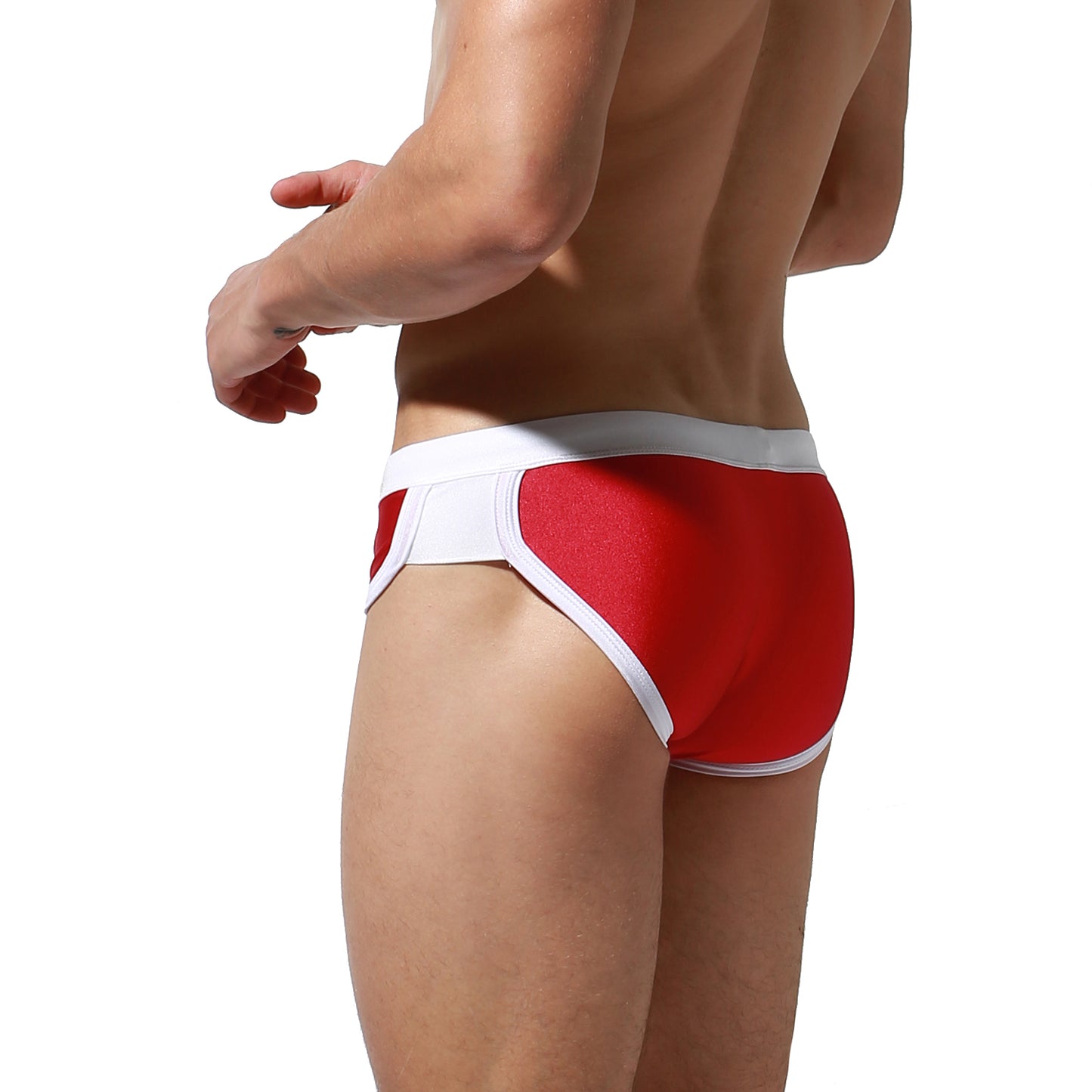 DESMIIT Men's anti embarrassment Low Waist Swimwear Removable Pad Swim Briefs S3934