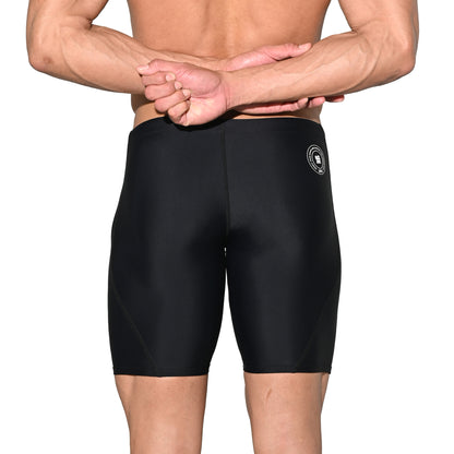 Men's Solid Drawstring Mid-Length Swim Trunks | Quick-Dry Shapewear Sports Swimwear S5525