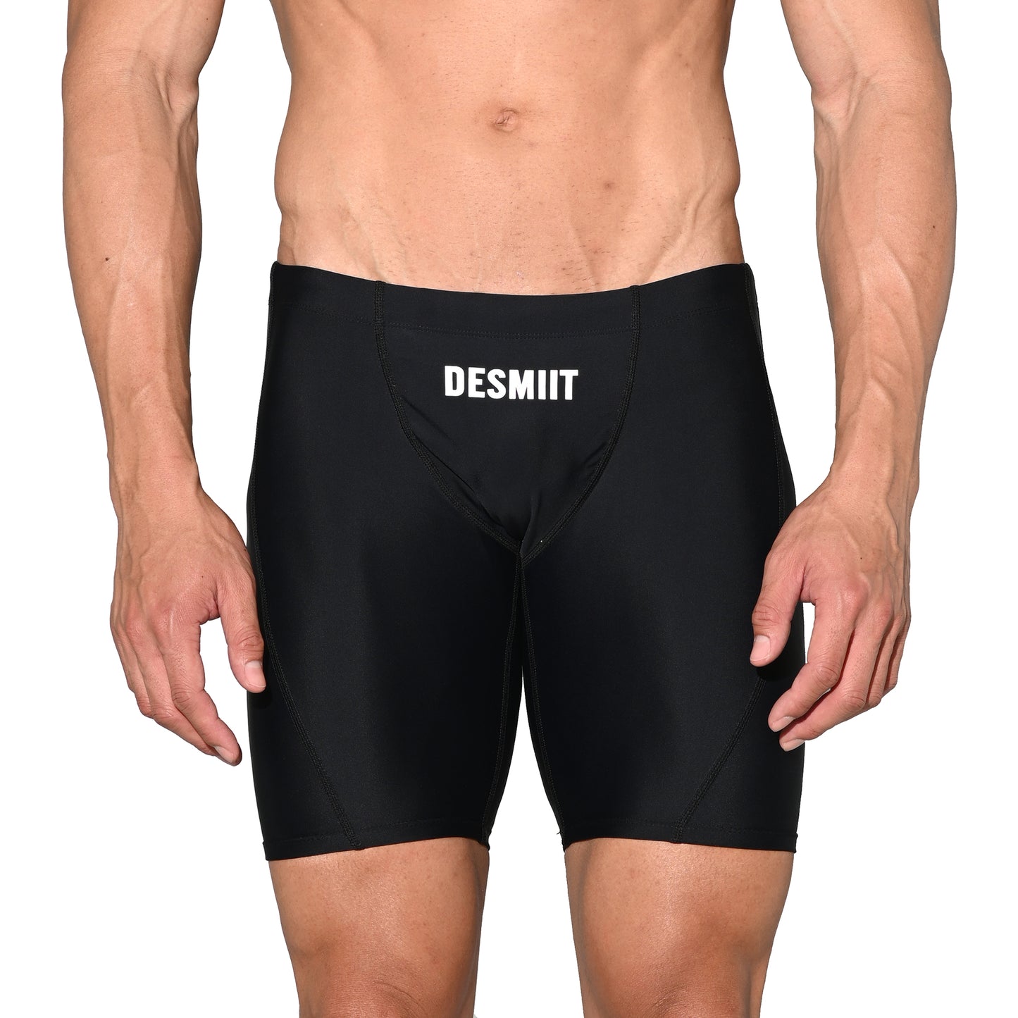 Men's Solid Drawstring Mid-Length Swim Trunks | Quick-Dry Shapewear Sports Swimwear S5525