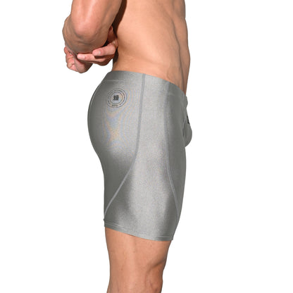 Men's Solid Drawstring Mid-Length Swim Trunks | Quick-Dry Shapewear Sports Swimwear S5525