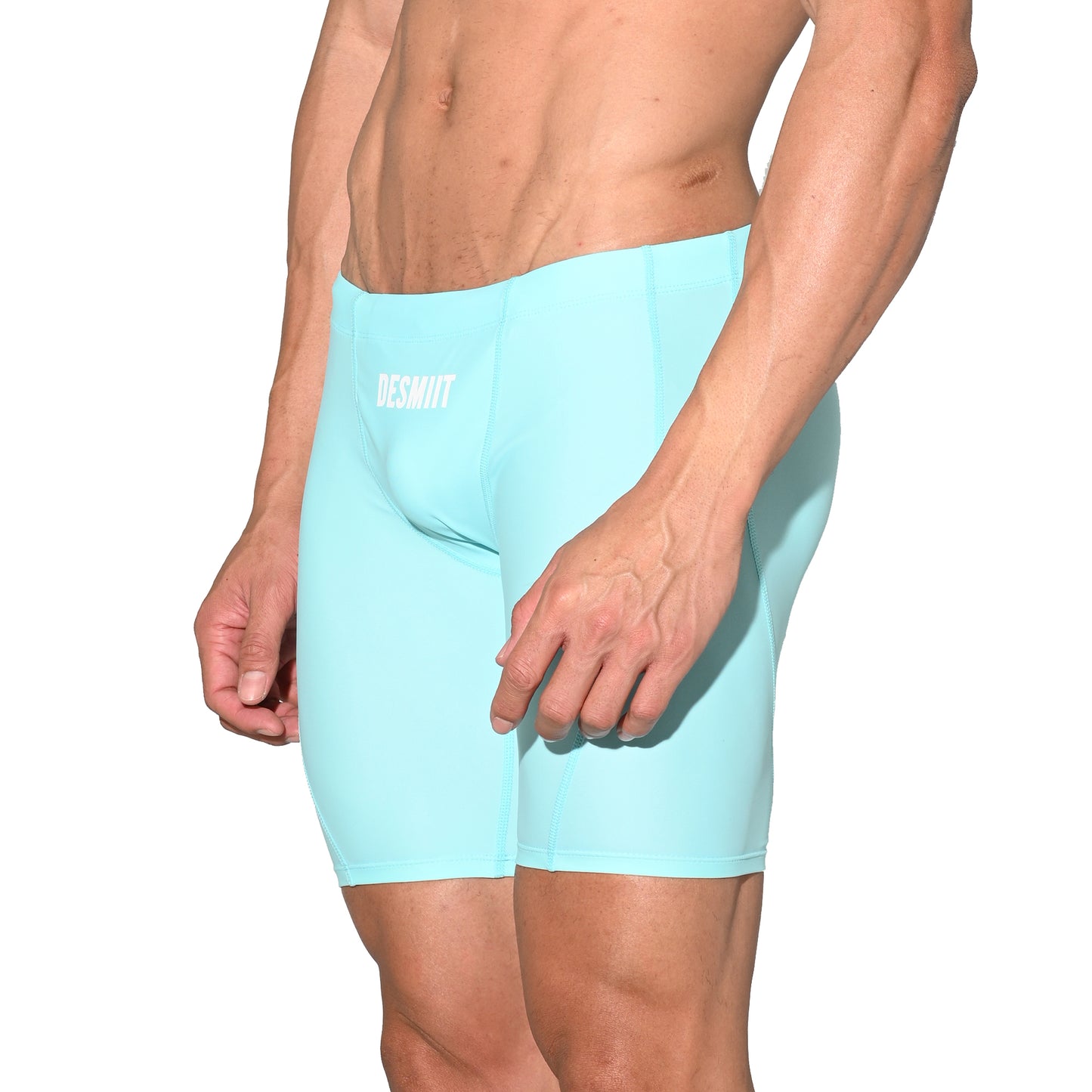 Men's Solid Drawstring Mid-Length Swim Trunks | Quick-Dry Shapewear Sports Swimwear S5525