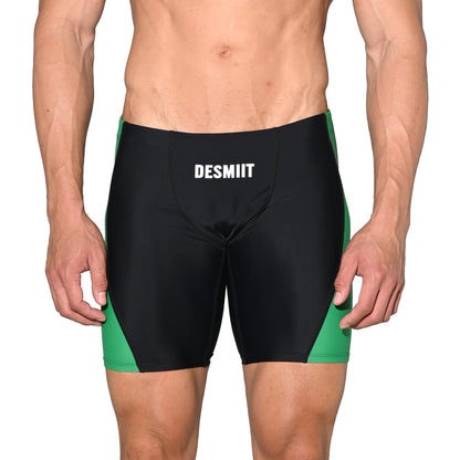 Men's Drawstring Color-Blocked Mid-Length Swim Trunks Tight Sports Swimwear S5526
