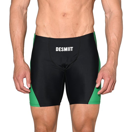 Men's Drawstring Color-Blocked Mid-Length Swim Trunks Tight Sports Swimwear S5526