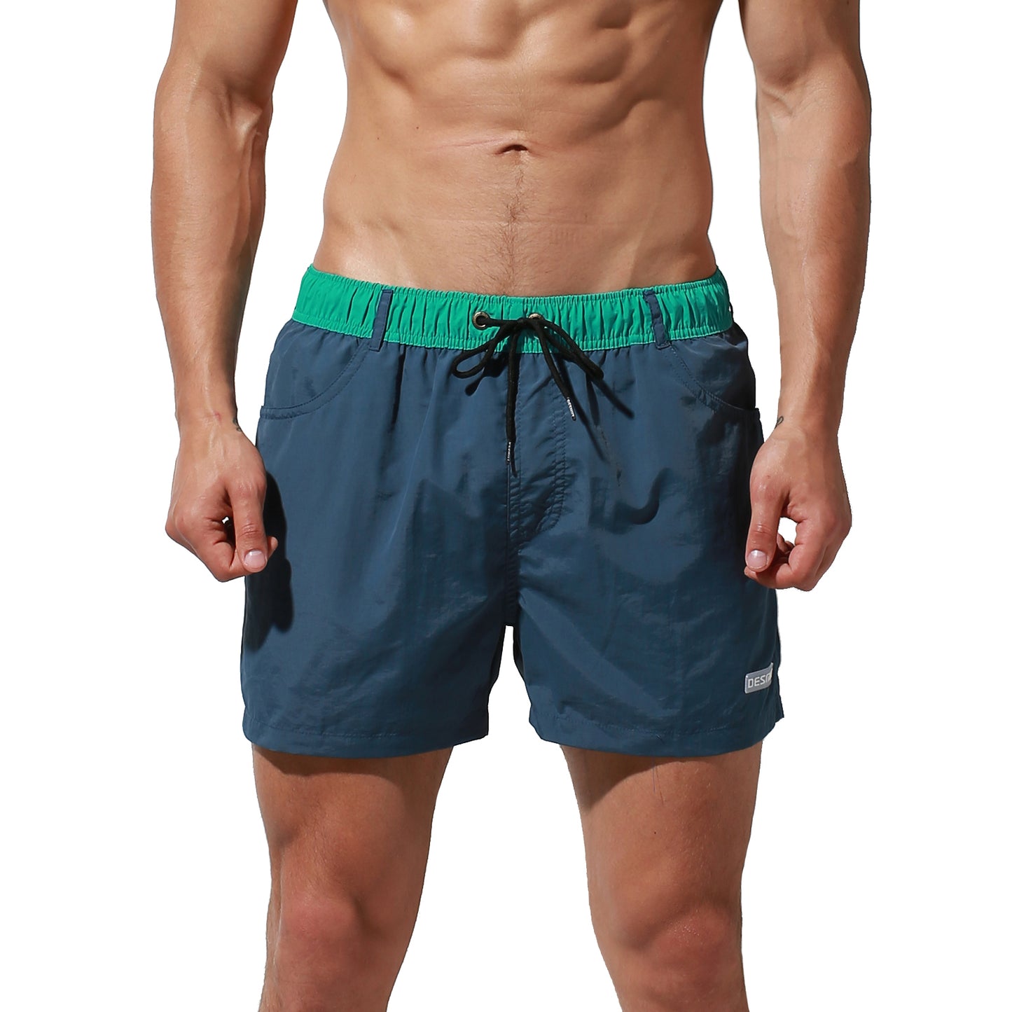 DESMIIT Men's Holiday Board Shorts Quick-Dry Loose Trunks Swimwear with Mesh Lining S7939