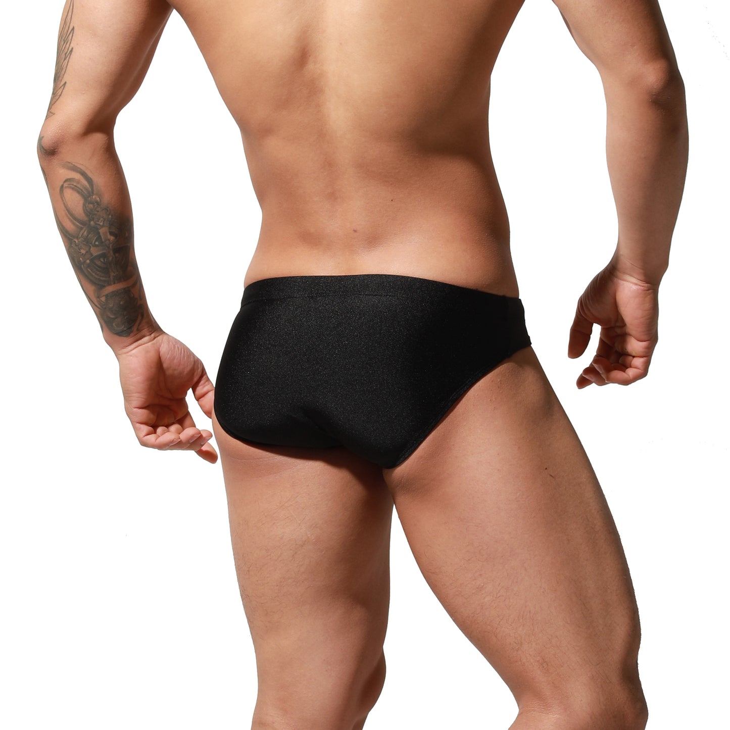 DESMIIT Men's Tight Swim Briefs Swimming Fashion Tag Sunbath Bikini Swimwear Cup inside S3038