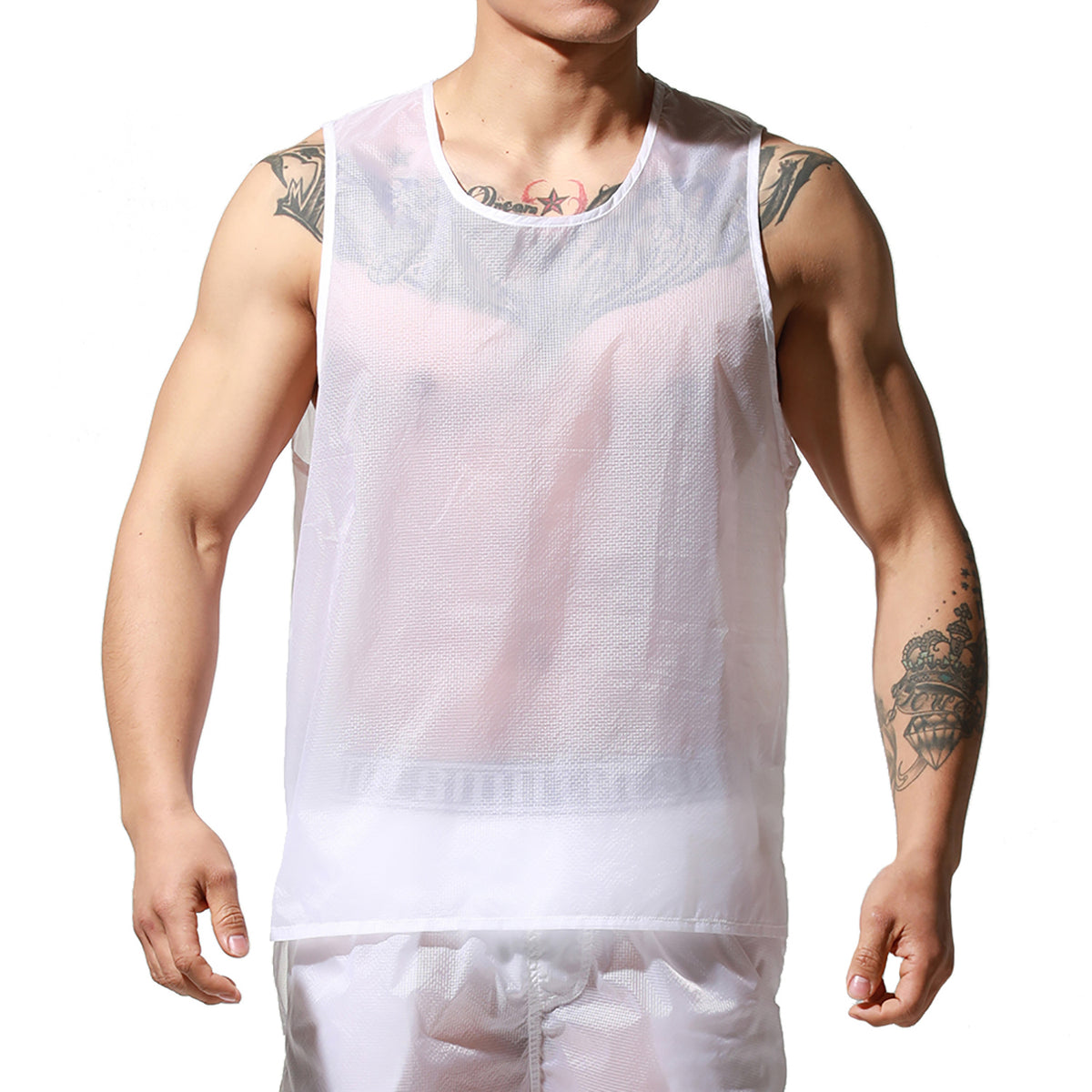 Men's Lightweight Sun Protection Tank Top, Portable Quick Dry Sexy Sleeveless UV Protection Vest T2002