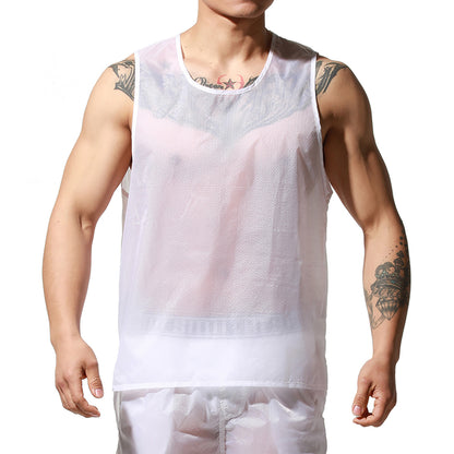Men's Lightweight Sun Protection Tank Top, Portable Quick Dry Sexy Sleeveless UV Protection Vest T2002