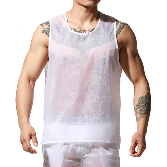 Men's Lightweight Sun Protection Tank Top, Portable Quick Dry Sexy Sleeveless UV Protection Vest T2002