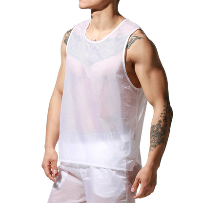 Men's Lightweight Sun Protection Tank Top, Portable Quick Dry Sexy Sleeveless UV Protection Vest T2002