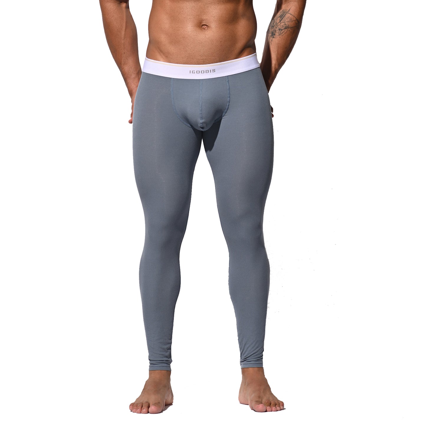 Men's Winter Warm Ribbed Modal Thermal Long Johns  Fitted Tights No Underwear Required Soft Underpants  U1233