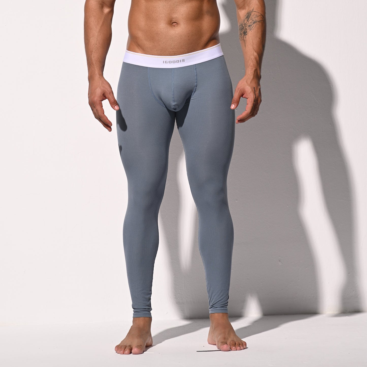 Men's Winter Warm Ribbed Modal Thermal Long Johns  Fitted Tights No Underwear Required Soft Underpants  U1233