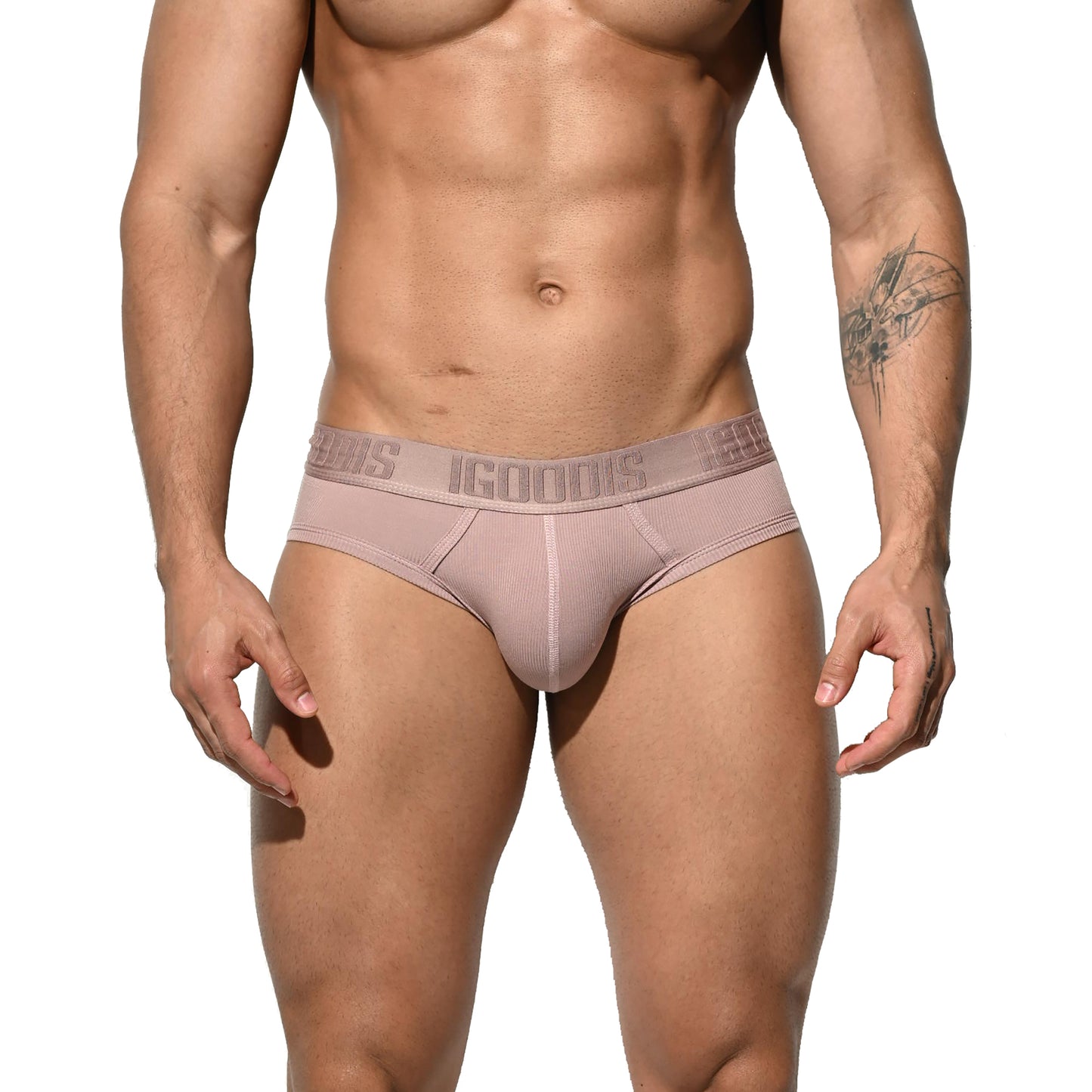 Men's Tagless Modal Underwear Brief Pink Screw thread Elasticity Panties  U3102