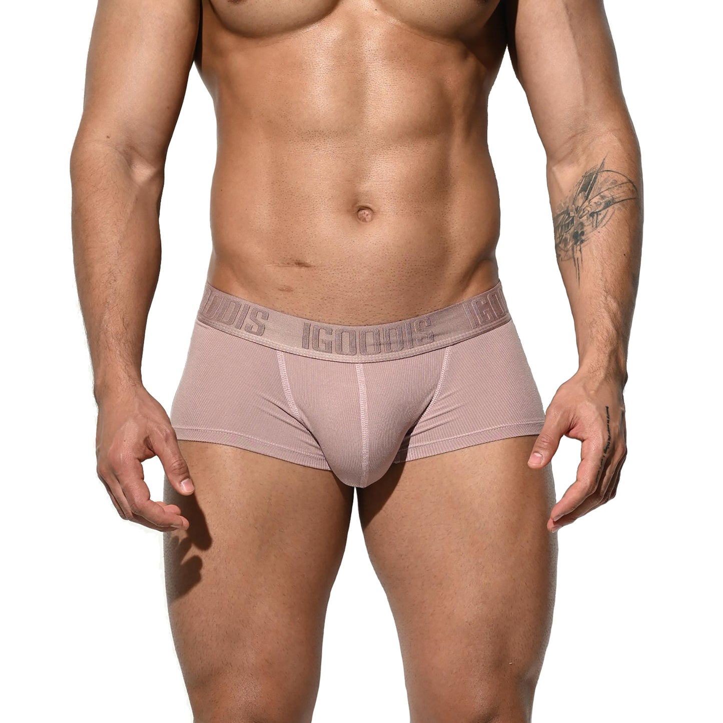 Men's Tagless Low Waist Boxer Briefs Soft Modal Elastic Underwear for Comfortable Fit U4106