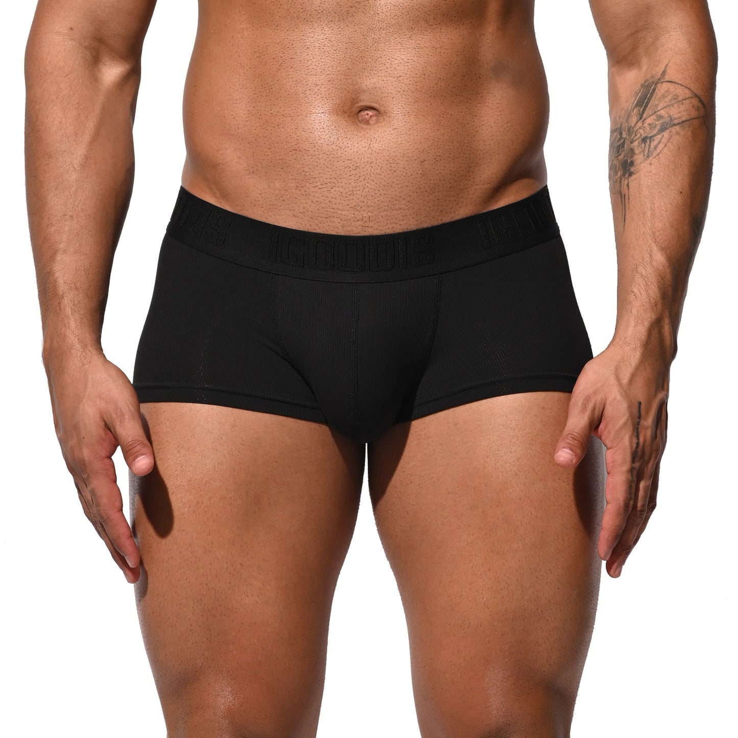 Men's Tagless Low Waist Boxer Briefs Soft Modal Elastic Underwear for Comfortable Fit U4106