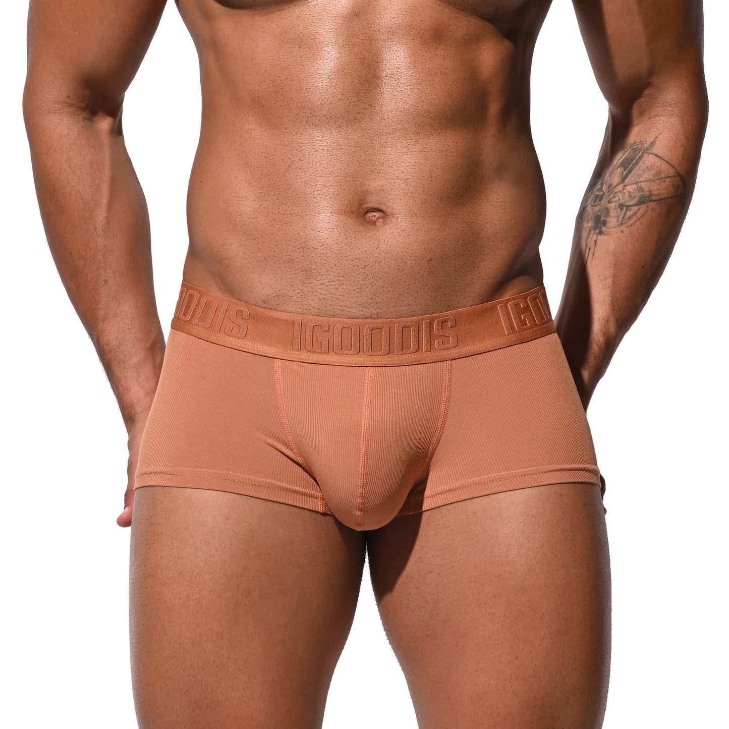 Men's Tagless Low Waist Boxer Briefs Soft Modal Elastic Underwear for Comfortable Fit U4106