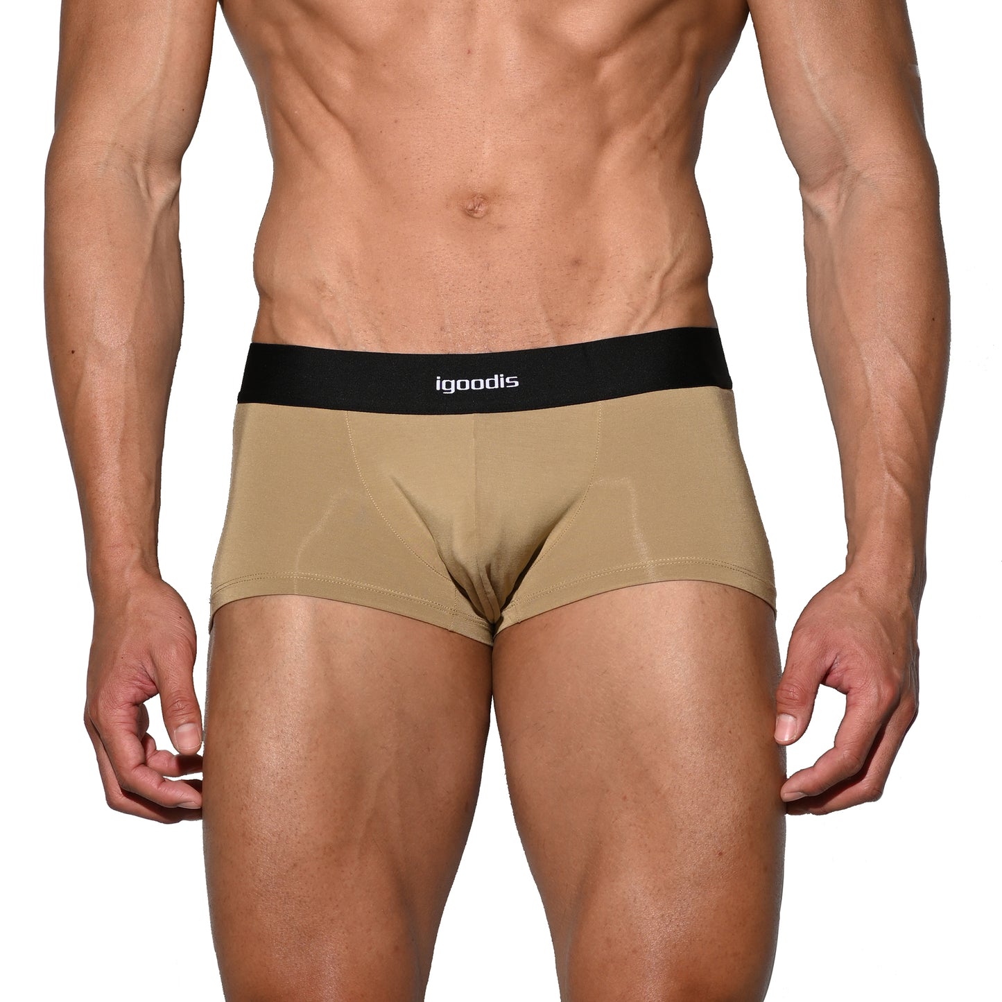 Men's Tagless Low Waist Modal Boxer Briefs Soft Elastic Underwear for All-Day Comfort U4531