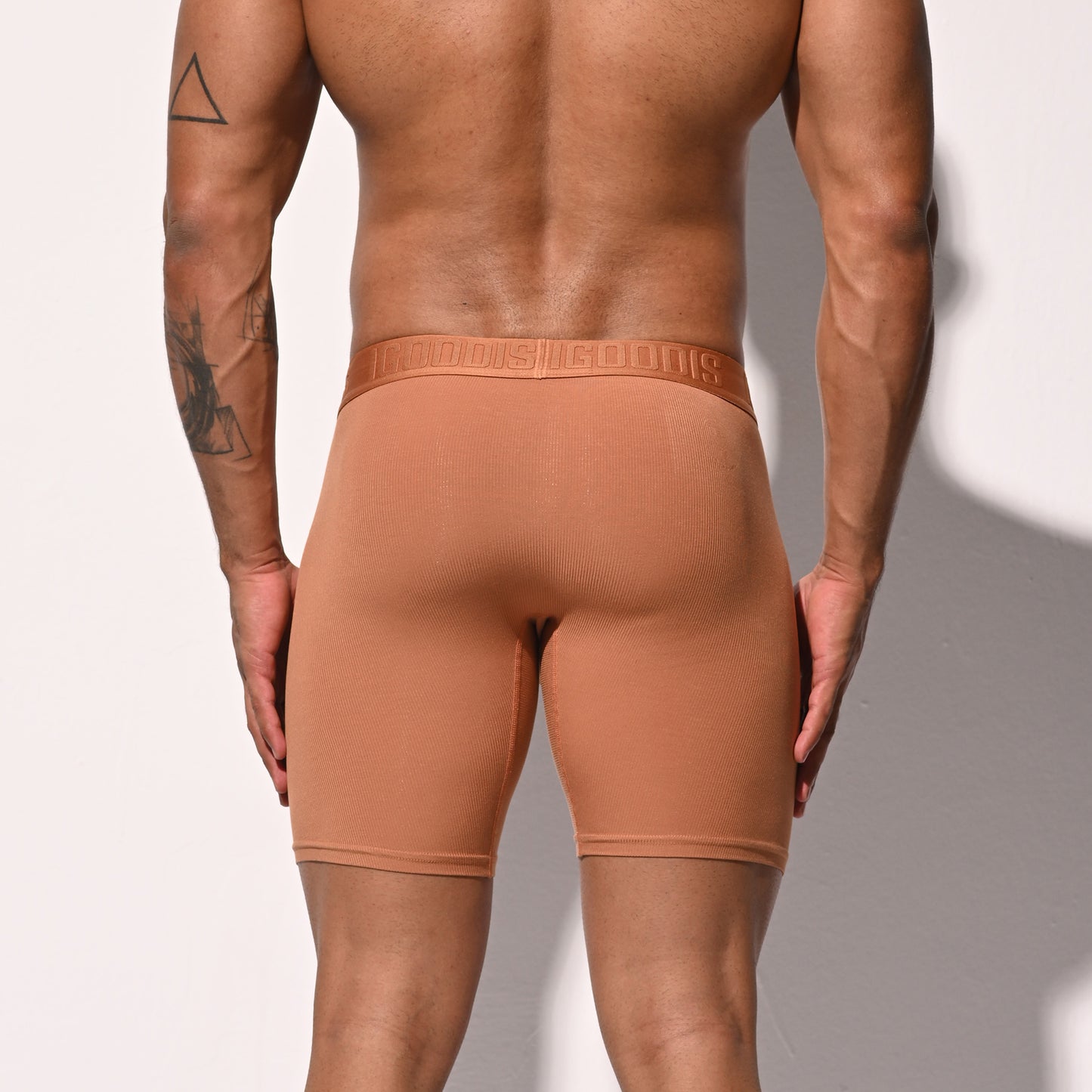 Men's Soft Ribbed Modal  High Elastic U-Pouch Underwear Airy Boxer brief Soft Solid U5121