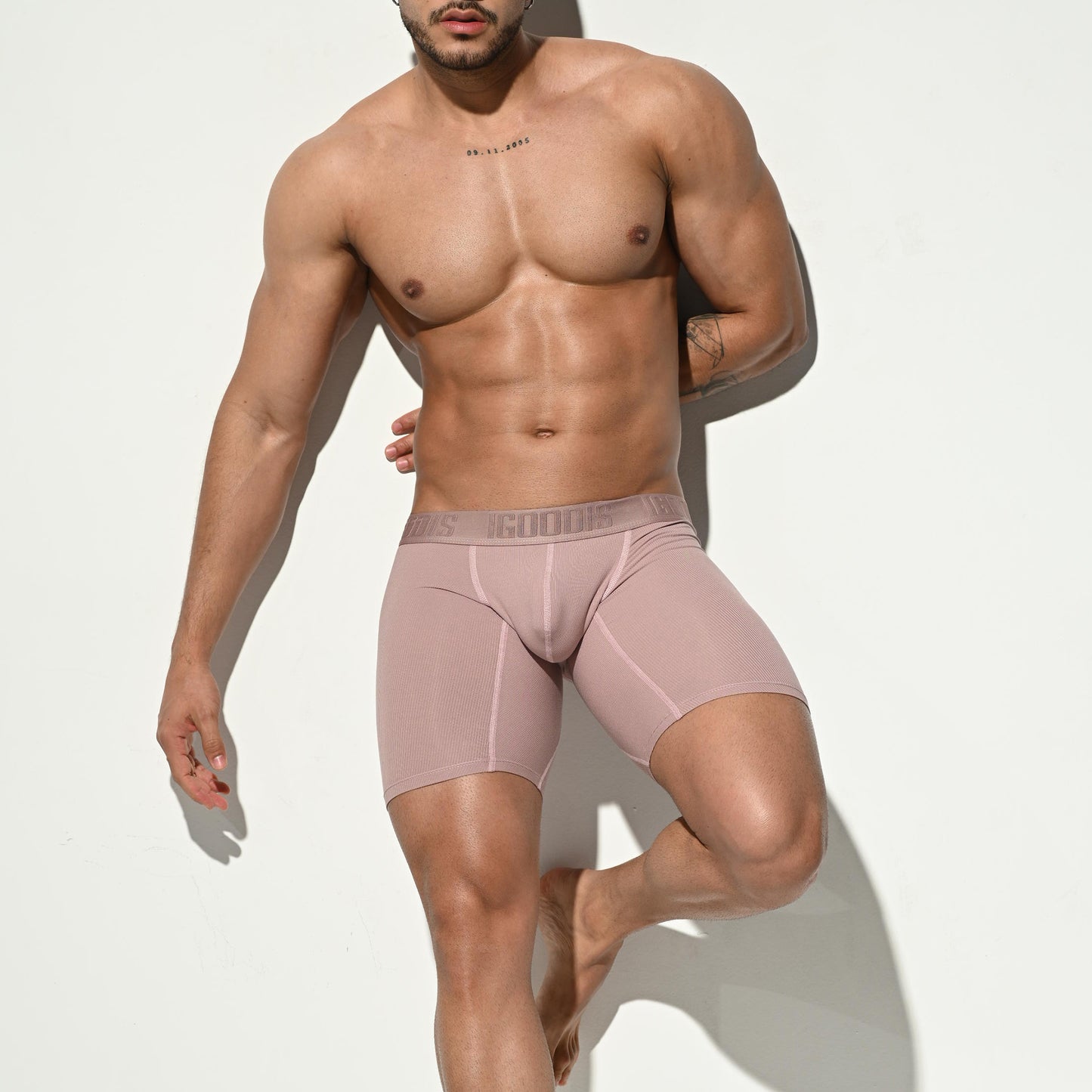 Men's Soft Ribbed Modal  High Elastic U-Pouch Underwear Airy Boxer brief Soft Solid U5121