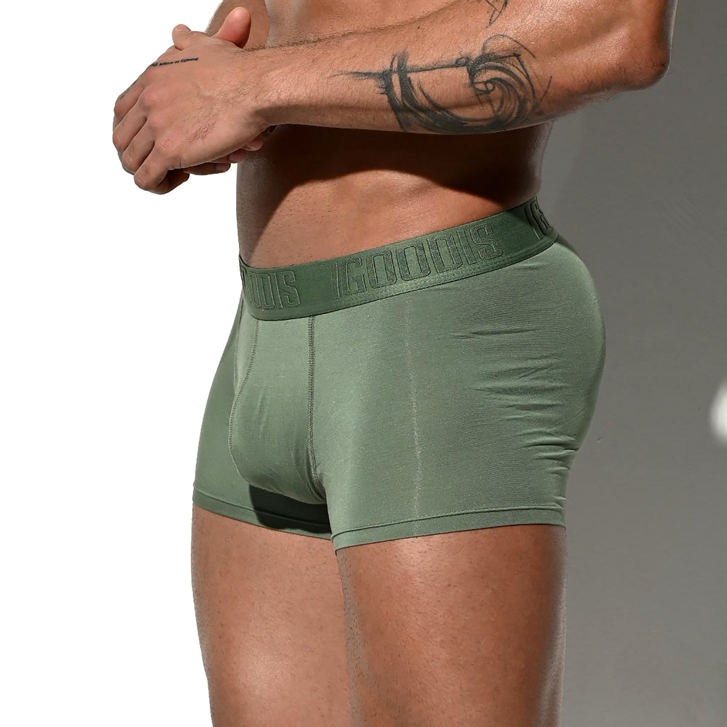 Men's Soft Modal High Elastic U-Pouch Modal Underwear Airy Boxer brief Soft Solid U4116