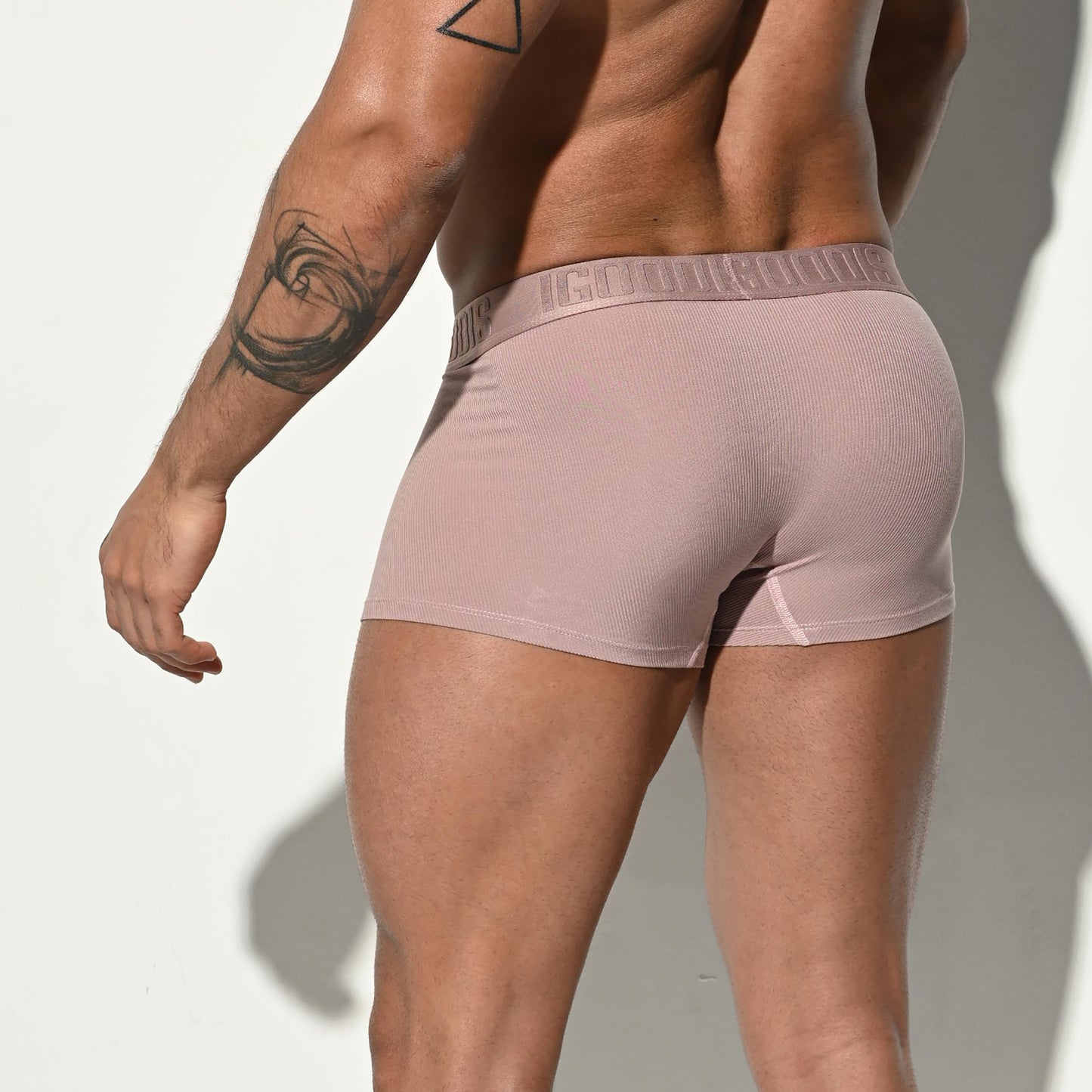 Men's Boxer Briefs - Soft Modal High Elastic Ribbed Underwear with Double-Layer Crotch for Summer U4117