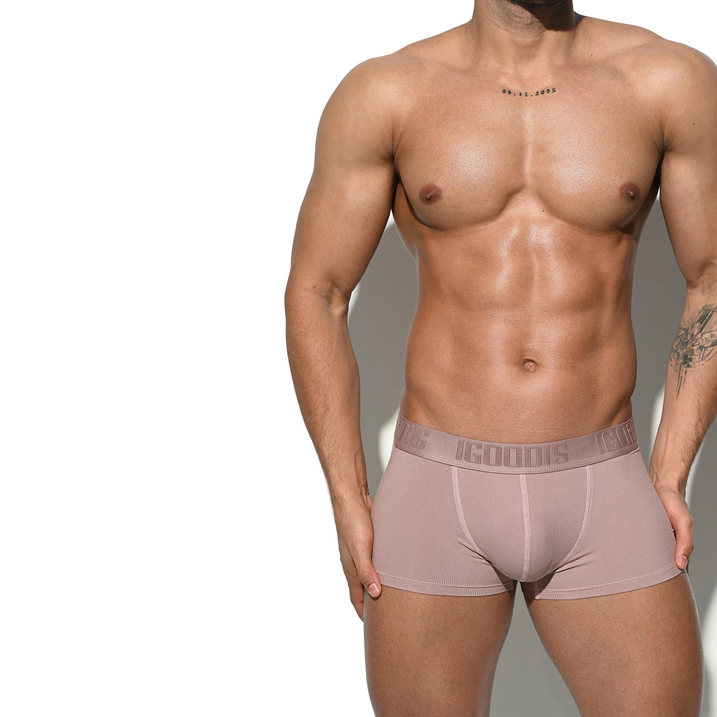 Men's Boxer Briefs - Soft Modal High Elastic Ribbed Underwear with Double-Layer Crotch for Summer U4117
