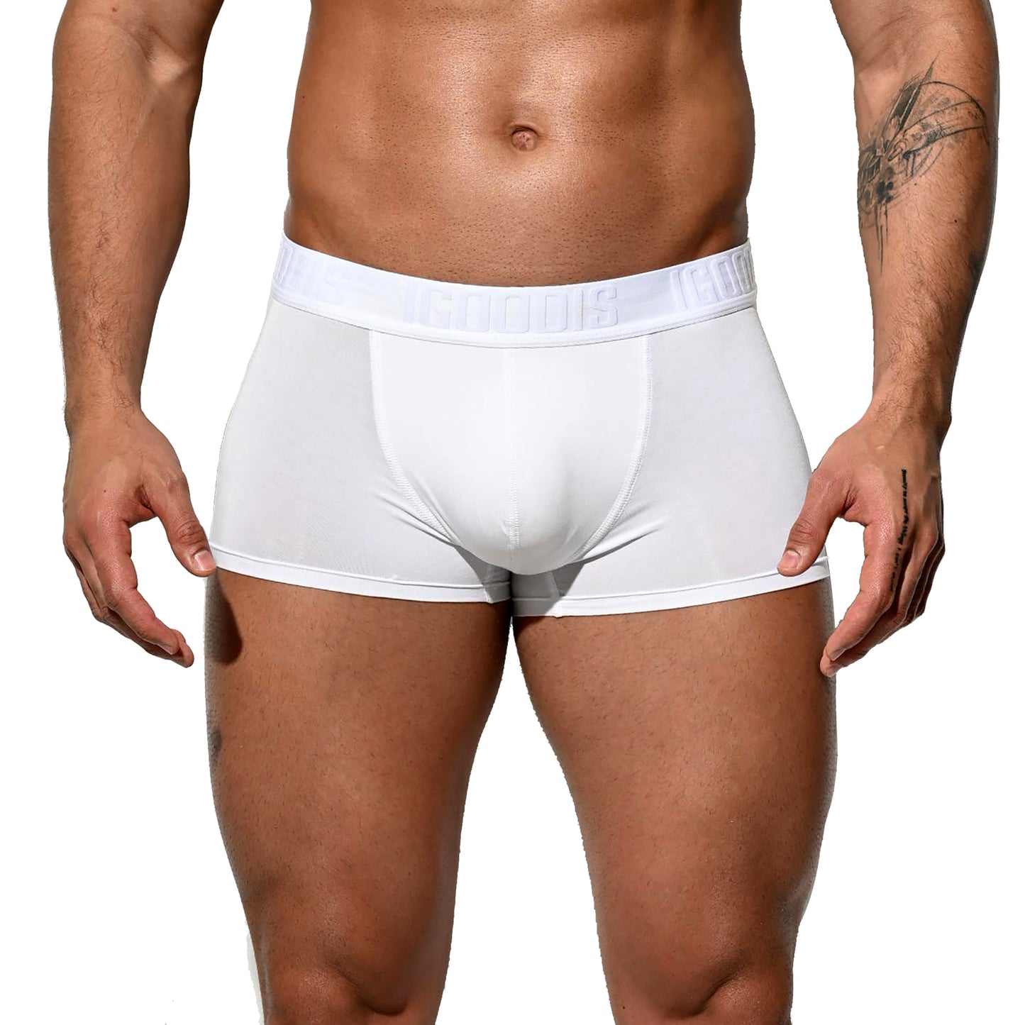 Men's Soft Modal High Elastic U-Pouch Modal Underwear Airy Boxer brief Soft Solid U4116