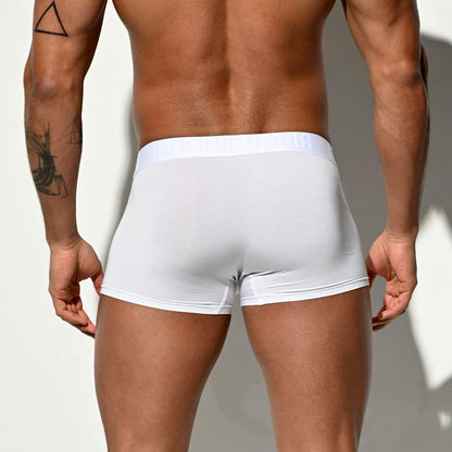 Men's Soft Modal High Elastic U-Pouch Modal Underwear Airy Boxer brief Soft Solid U4116