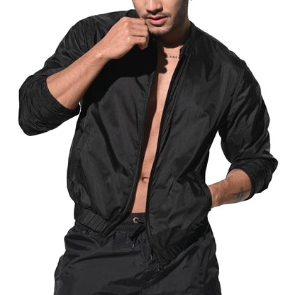 DESMIIT Men's Ultra Thin Semi-Sheer Long Sleeve Button Down Shirt, Loose Fit Nylon Ultra Lightweight UV Protection Vacation Travel Shirt B7242