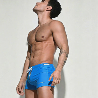 DESMIIT Men's Sponge Trunks Pad Solid Swimwear Sexy swimming Sunbath Swimsuit S409