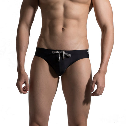 DESMIIT Men's Swimming trunks triangular Sexy Professional low waist Printed swimsuit light swimming trunks S3927